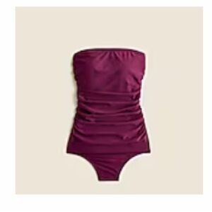 J. Crew Women's One-Piece Swimsuit Long-torso ruched bandeau one-piece